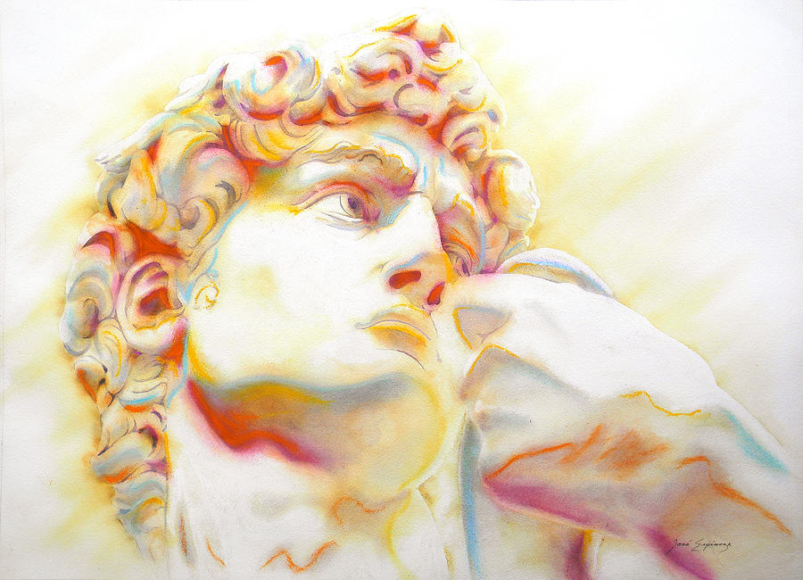 900x650 The David By Michelangelo. Tribute Painting By J