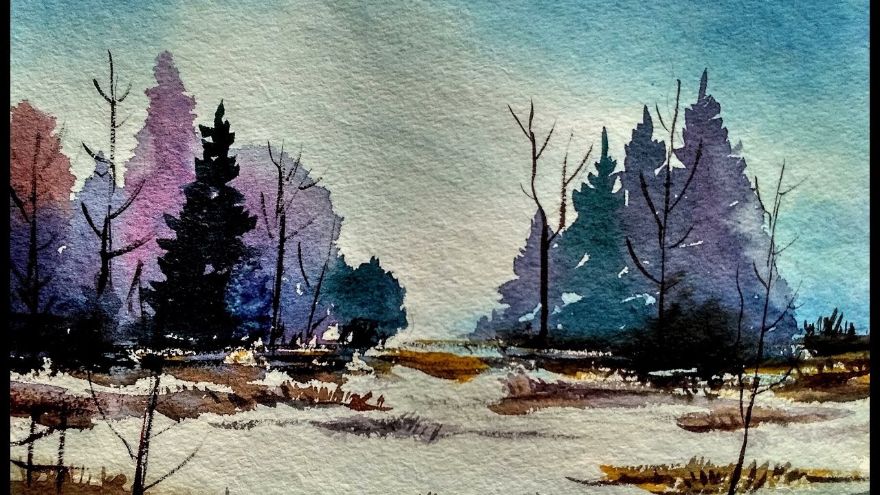 1280x720 Watercolor Landscape Tutorial How To Paint A Watercolor