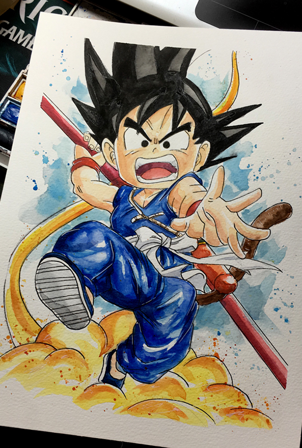600x891 Goku Watercolor On Wacom Gallery