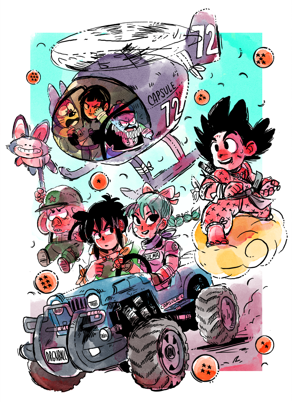 993x1364 Illustration Art Watercolor Ink Sketch Poster Dragonball Dragon