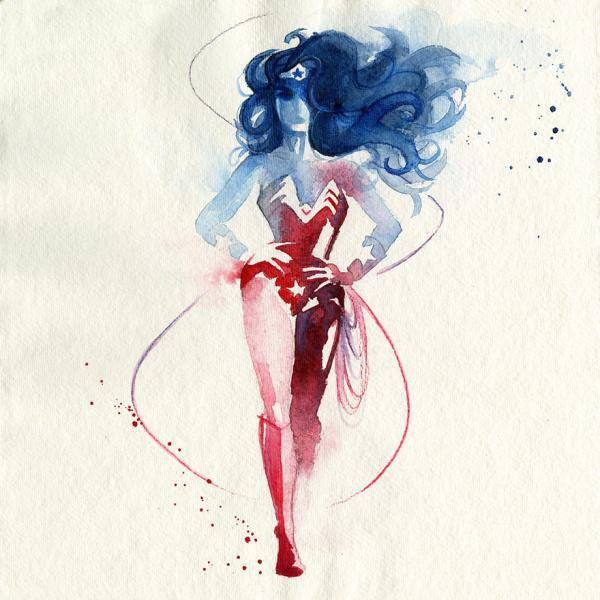 600x600 Superheroes In Watercolor