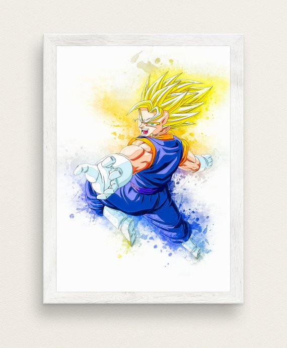 570x692 Dbz Art Print Anime Watercolor Art Print Goku Vegeta Gohan Etsy