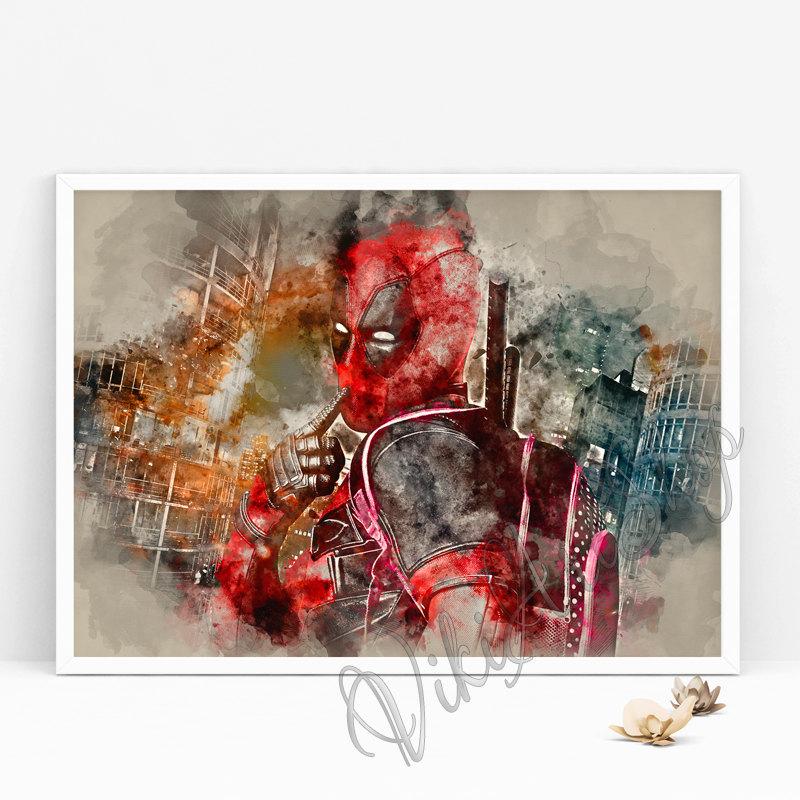 800x800 Deadpool Watercolor Art Poster Vikitogifts