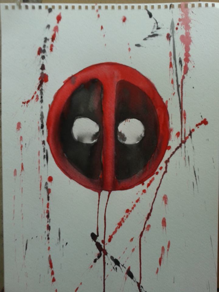 720x960 Deadpool Watercolor Painting By Shrapnel92