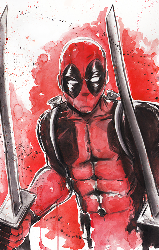 509x800 Deadpool Watercolor By Twillis