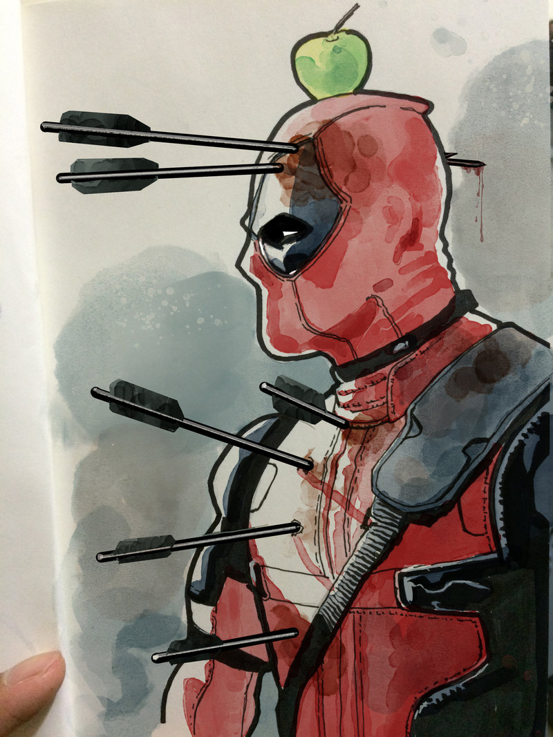 800x1067 Deadpool In Watercolor
