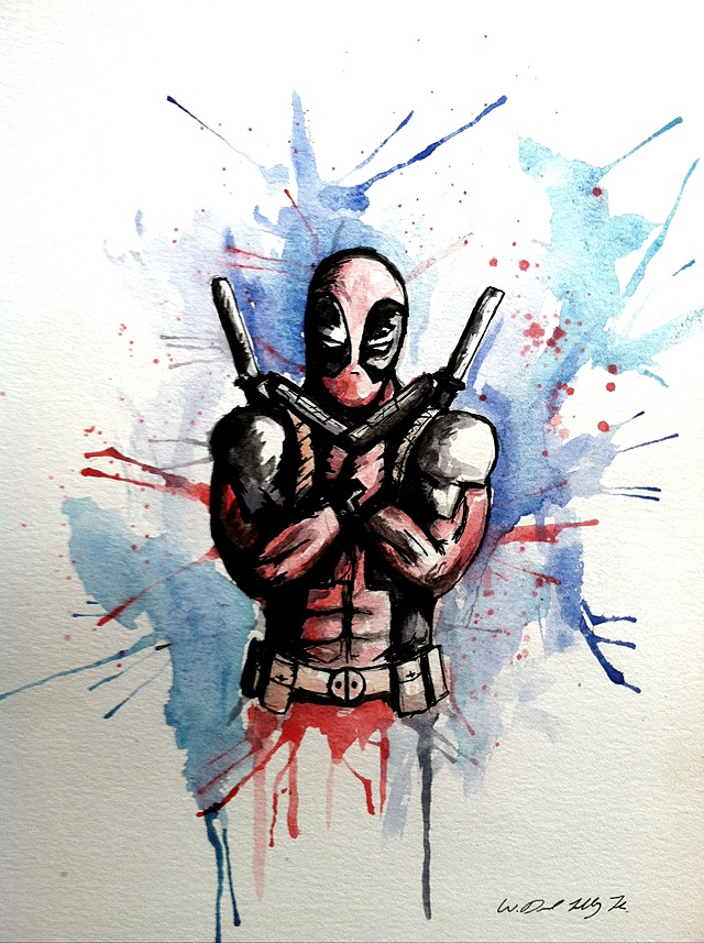 640x857 Deadpool Watercolor (Oc)