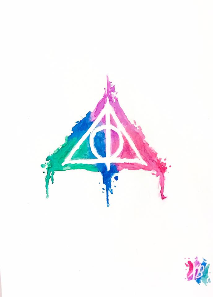 688x960 Deathly Hallows Watercolor By Roxypotter13