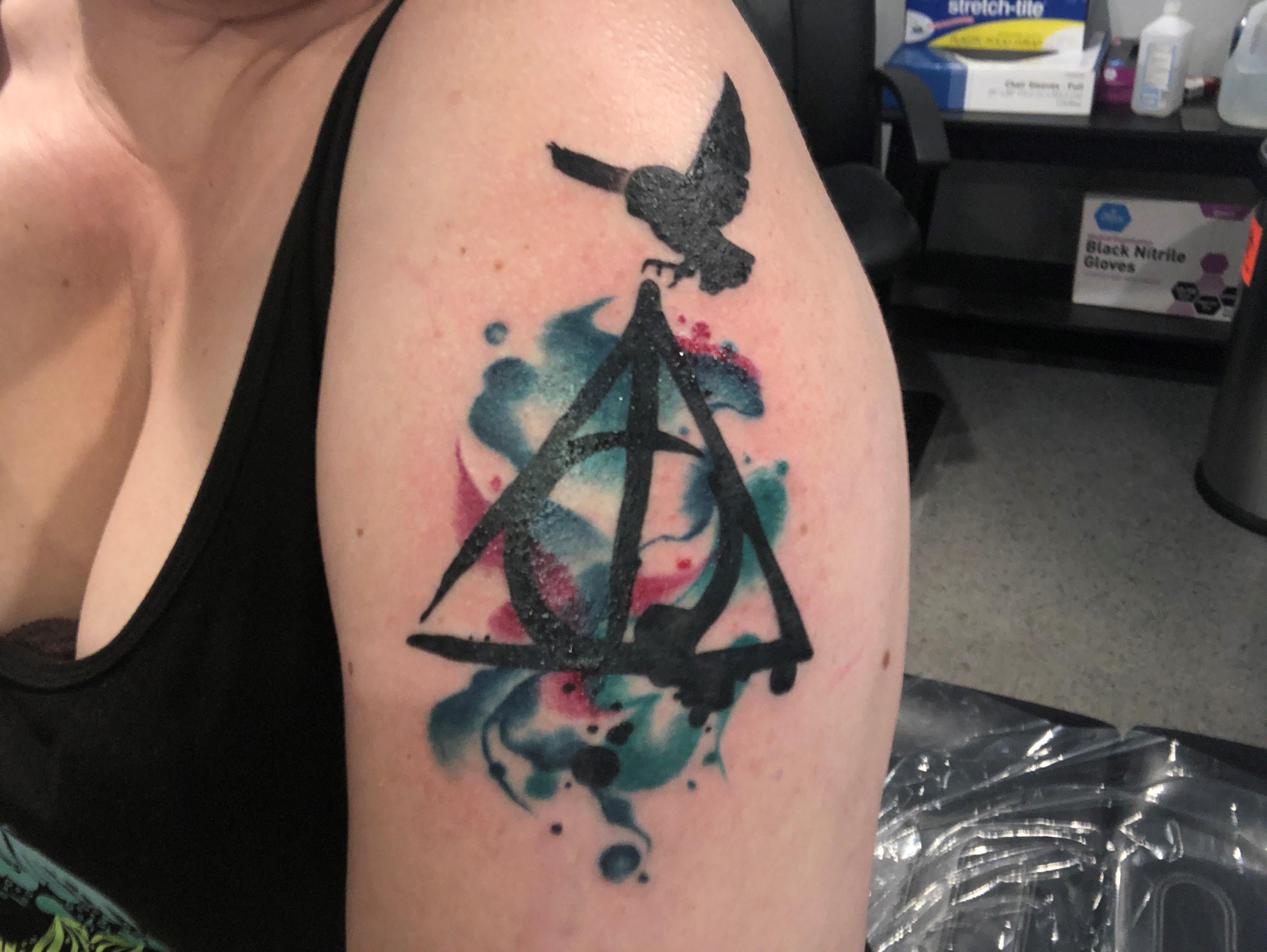 3088x2320 Deathly Hallows Watercolor Tattoo Harry Potter