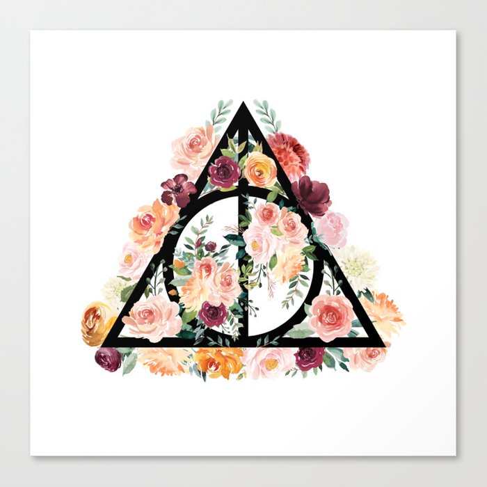 700x700 Watercolor Deathly Hallows Canvas Print By Memilykathryn Society6