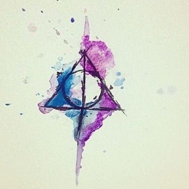 375x375 Watercolor Deathly Hallows Tattoo Design Get Inked