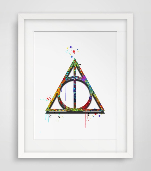 532x600 Wish Harry Potter Art Print Watercolor Fine Painting The Deathly