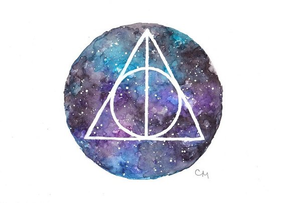 570x405 Deathly Hallows Galaxy Style Watercolor Painting Print Of Etsy