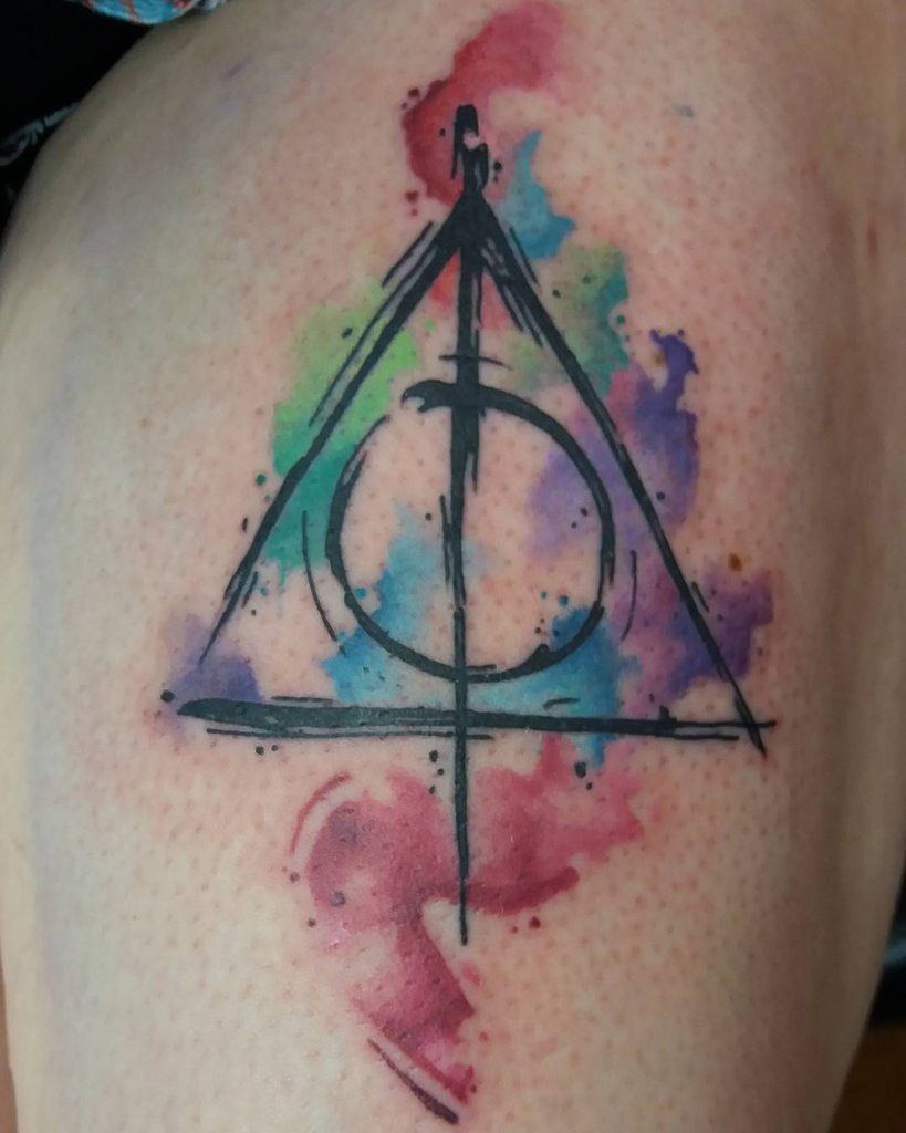 819x1024 Deathly Hallows Watercolor Harry Potter Deathly