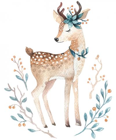 400x480 Cute Watercolor Baby Deer Shatsu