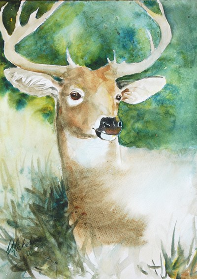 400x565 Deer Painting Forest Spirit Bright Spirit Studio