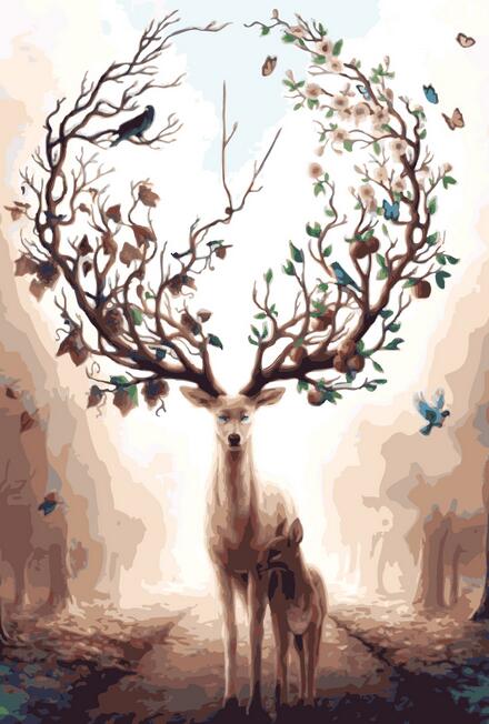 440x652 Deer Animals Diy Painting By Numbers Kits Drawing Painting Picture