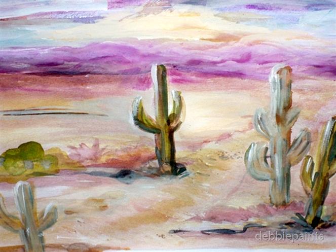 663x497 Desert Watercolor By Debbiepaints