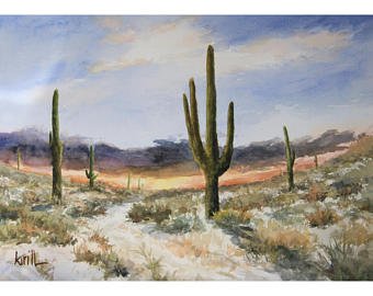 340x270 Desert Watercolor Etsy