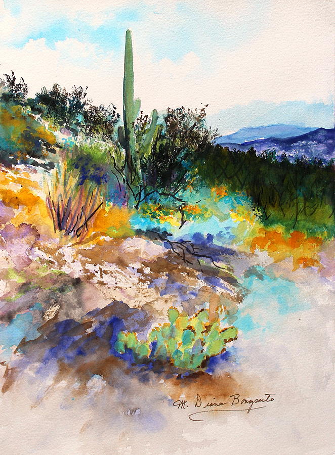 662x900 High Desert Scene 2 Painting By M Diane Bonaparte