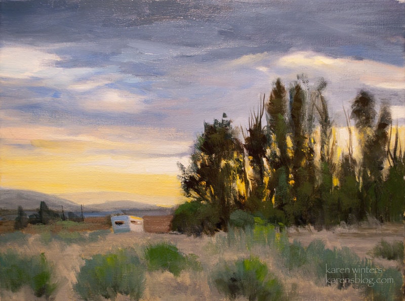 800x595 Mojave Desert Sunset Oil Painting