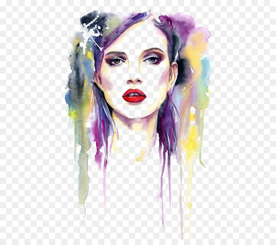 900x800 Download Watercolor Painting Fine Art Girl Makeup
