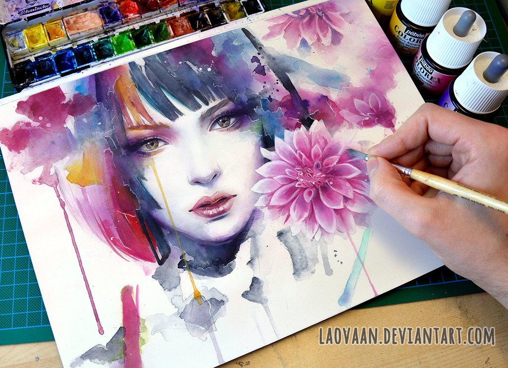 1024x742 Watercolor Portrait By Laovaan