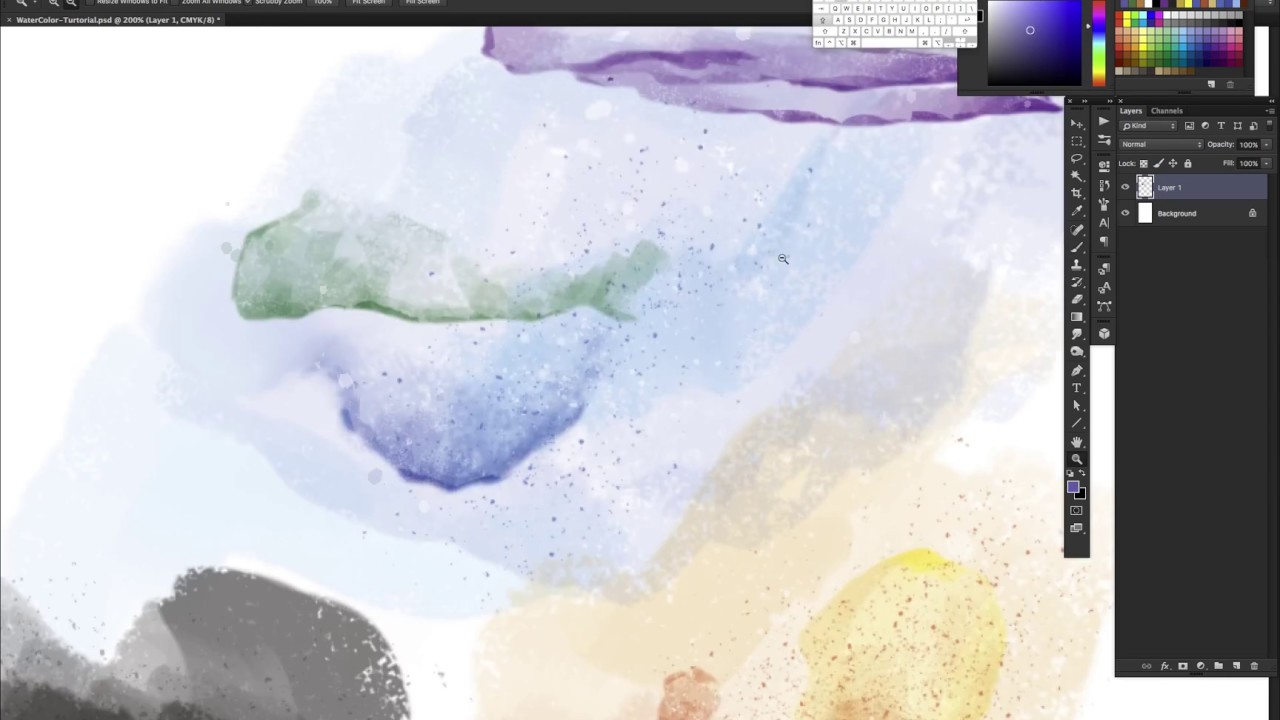 1280x720 Digital Watercolor Tutorial In Photoshop