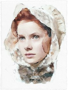 236x314 Digital Watercolor Of Rachel Hurd Wood By Vitaly Shchukin