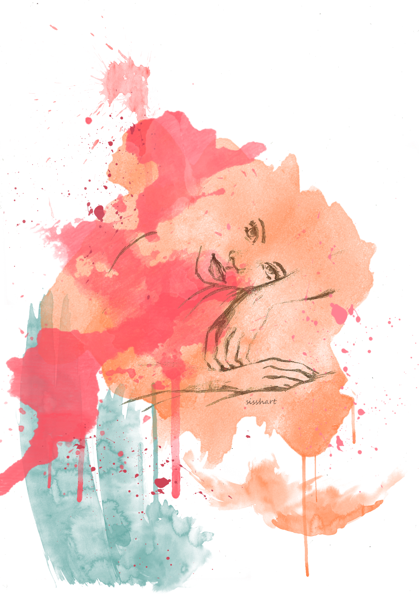 1696x2404 Digital Watercolour Painting Sissh Art
