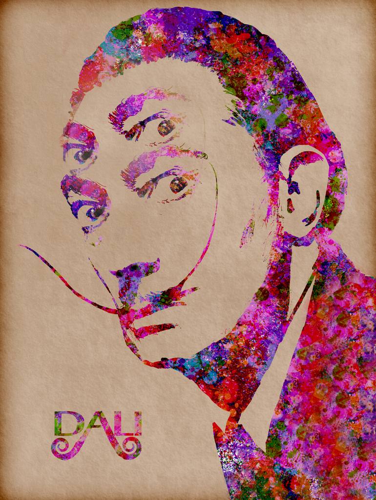 770x1023 Salvator Dali Digital Watercolor Optical Illusion Painting By