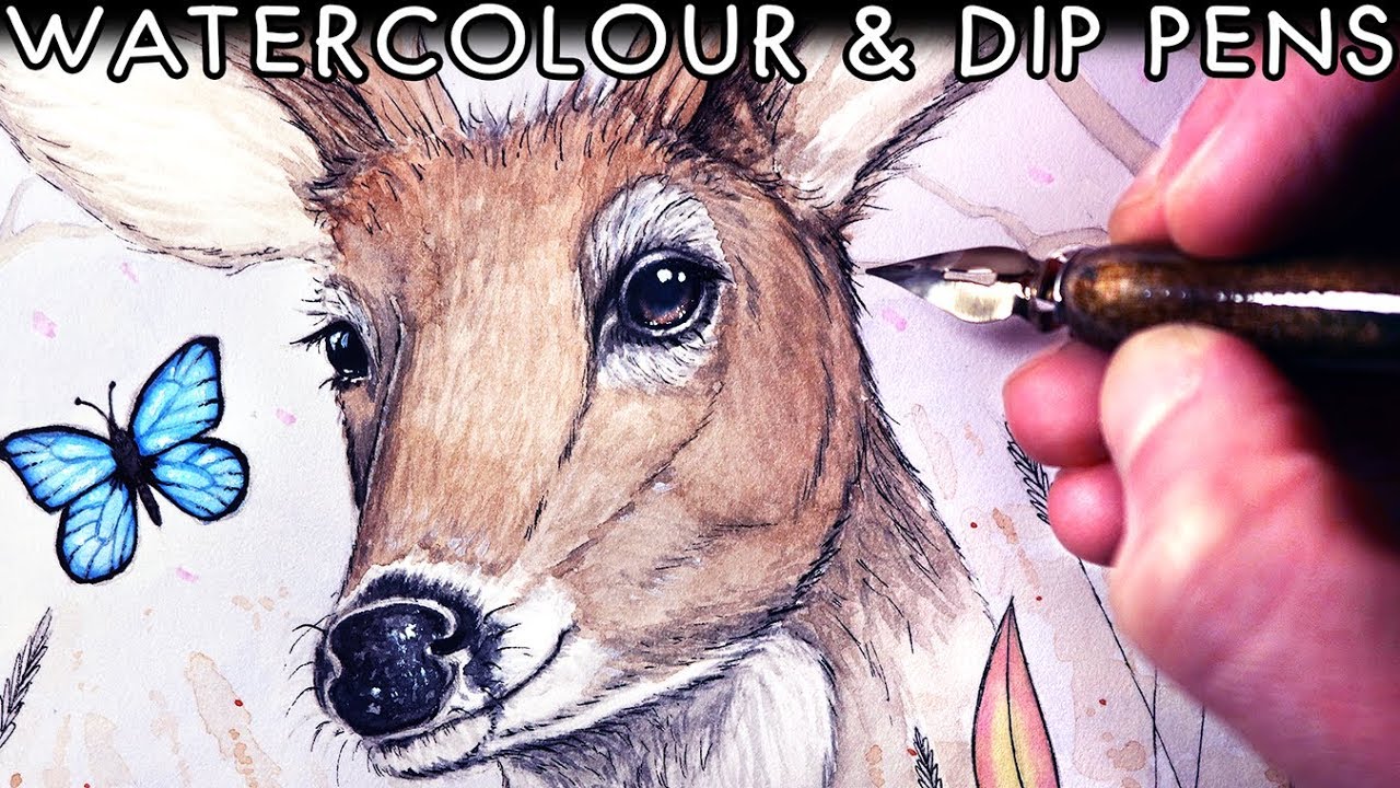1280x720 Watercolour And Dip Pens
