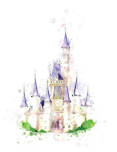 386x500 Disney Castle Watercolor Print 8 X 10 Wall Decor