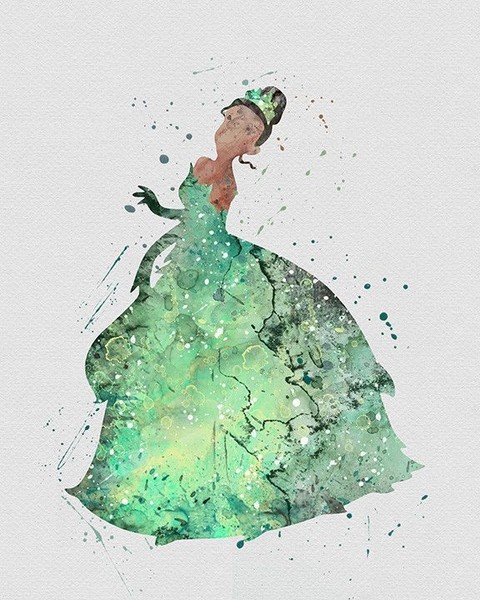 480x600 Princess Tiana Watercolor Art Print