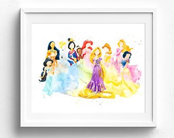 340x270 Princess Watercolor Etsy