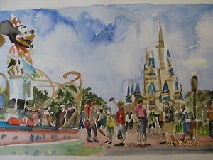 300x225 Disneyland Watercolor Print 8 12 X 10 12 Image 8 58 X 5