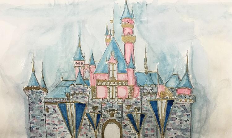 750x445 Finally Painted Sleeping Beautys Castle Watercolor Disneyland
