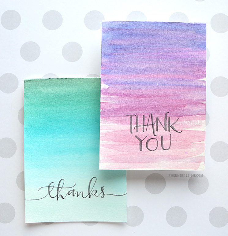 745x772 Easy Diy Thank You Cards Watercolor) Kwernerdesign Blog
