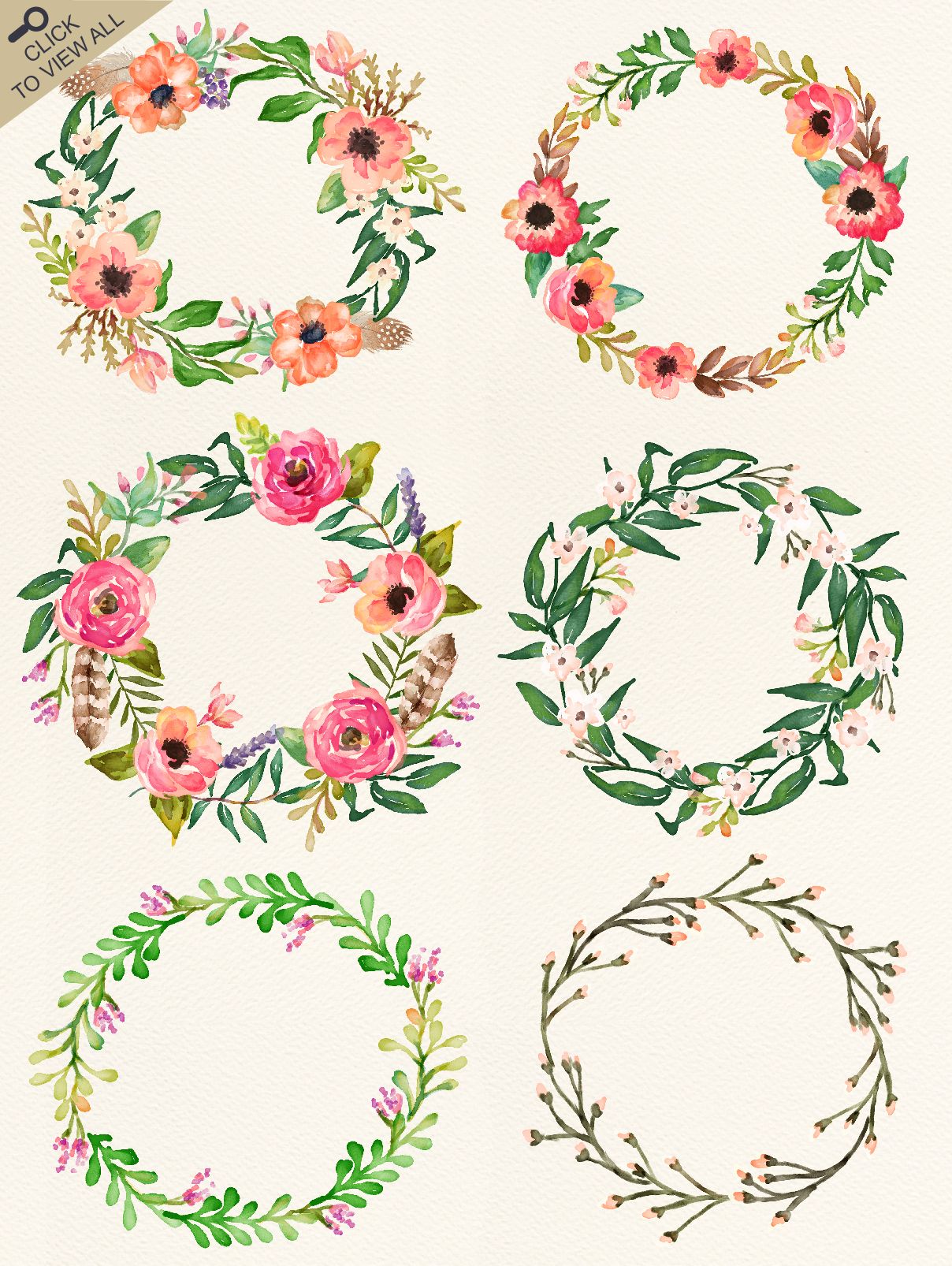 1208x1606 Watercolor Flower Diy Pack Vol.2 By Graphic Box On Creative Market