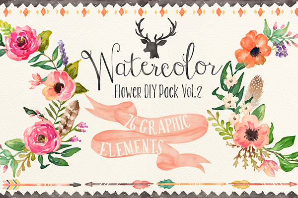 600x399 Watercolor Flower Diy Pack Vol.2 On Behance