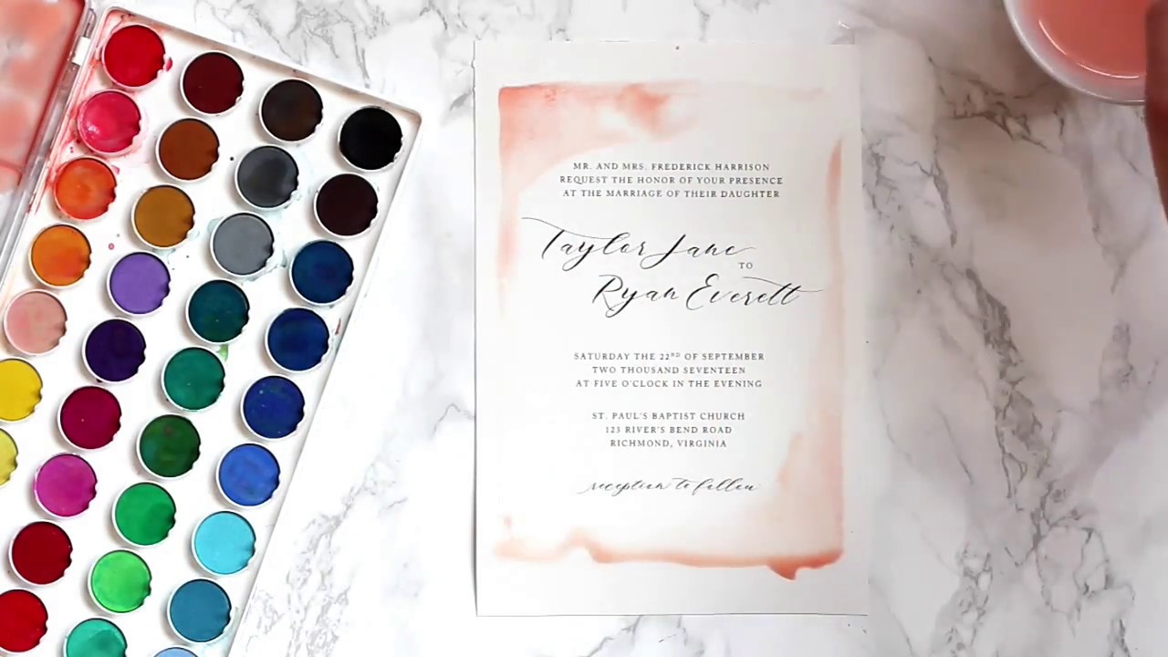 1280x720 Diy Watercolor Wedding Invitations