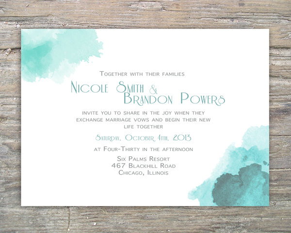 600x480 Printable Watercolor Invitation Diy For Wedding Or Special Event
