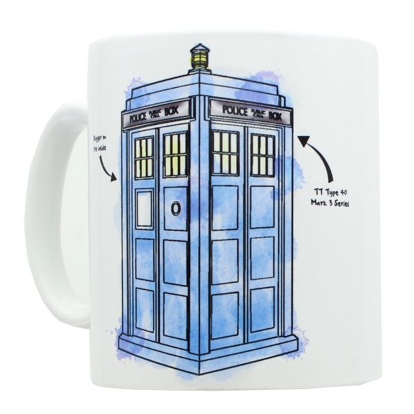 600x600 Doctor Who Watercolor Tardis Mug