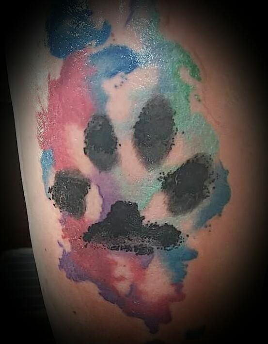 553x709 Watercolour Paw Print Secret Ink Tattoo