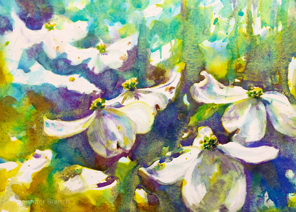 1000x719 Dogwoods Watercolor Painting Tutorial