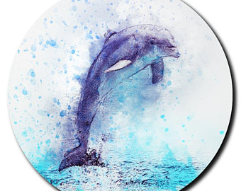 340x270 Dolphin Watercolor Etsy