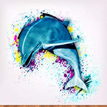 355x355 Hwj060155 48 Dolphin Watercolor 48 Inch Artsy Vinyl