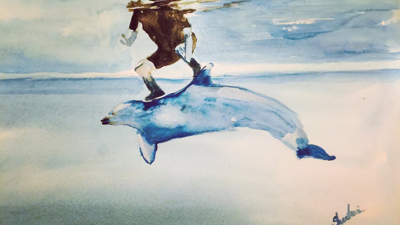 1280x720 Dolphin Watercolor Painting Tutorial [Sheetami]