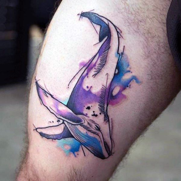 Dolphin Watercolor Tattoo