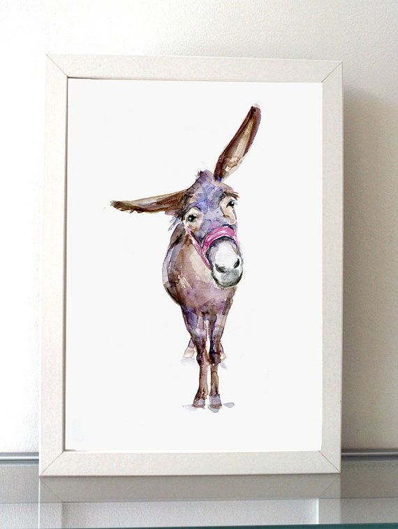 570x756 Drawn Donkey Watercolor